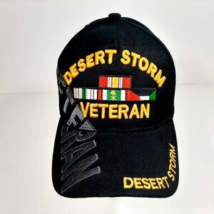 Desert Storm Veteran Men's Ball Cap Black Embroide